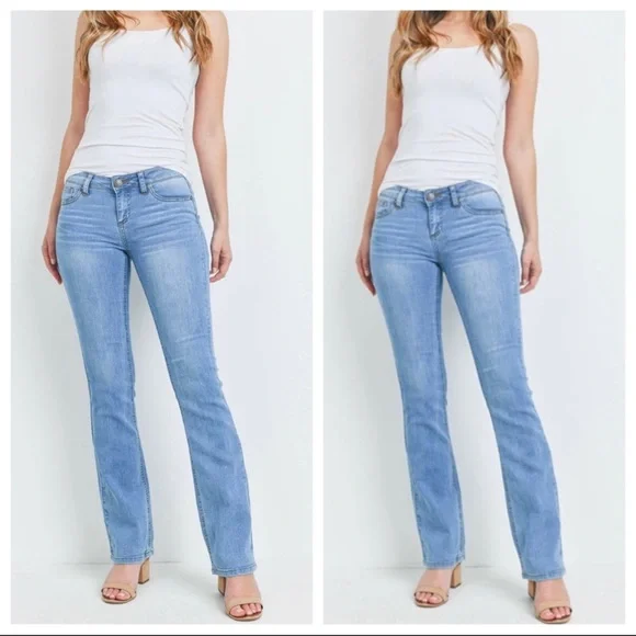 #36 Mid Rise Flare bottom Denim Jeans - Picture 2 of 4